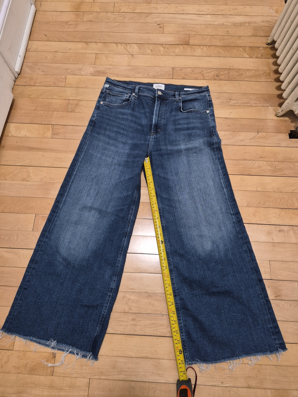 Citizens Of Humanity Wide Leg Ankle Jeans in Dark Blue Wash - Picture 5 of 14